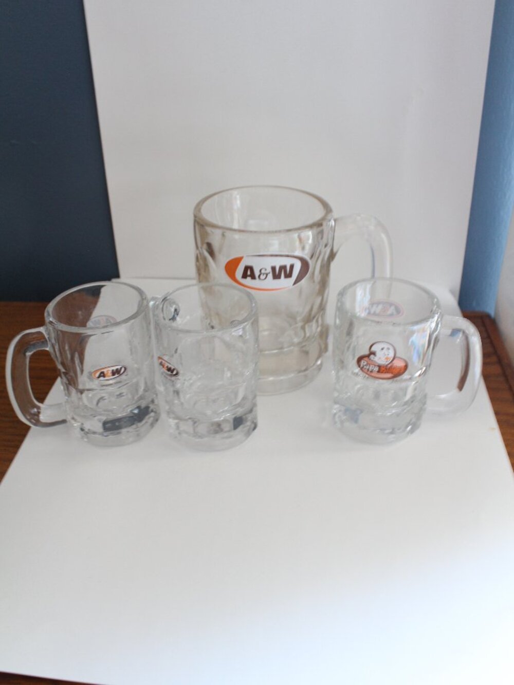 Lot of 4 A&W Rootbeer Mugs Glass
